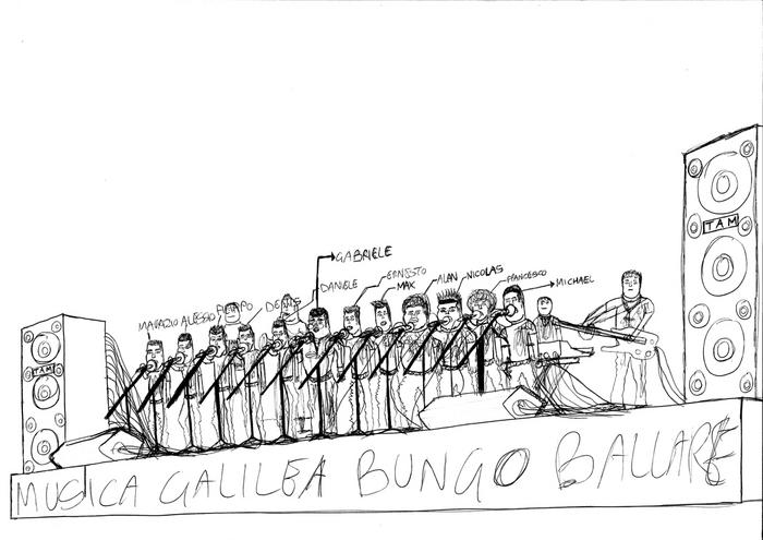 Gabriel Twahilo, Musica Galilea Bungo Ballare, biro su carta, 29,7 x 42 cm 
Archivio Mai Visti, Città di Torino